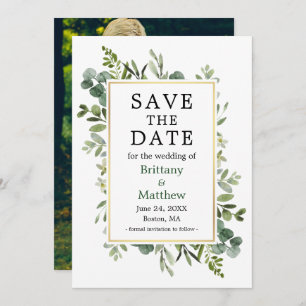 Waterverf Eucalyptus Botanische groen Foto Save The Date