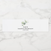 Waterverf Eucalyptus Botanische Minimale Huwelijk Waterfles Etiket (Enkel label)