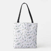 Waterverf Eucalyptus Botanische Patroonmonogram Tote Bag (Achterkant)