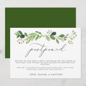 Waterverf Eucalyptus Bough Postponed Wedding Aankondiging (Voorkant / Achterkant)