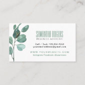 Waterverf Eucalyptus Branches Essential Oil Visitekaartje (Achterkant)