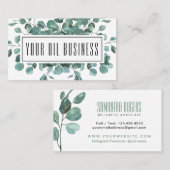 Waterverf Eucalyptus Branches Essential Oil Visitekaartje (Voorkant / Achterkant)