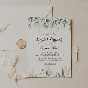 Waterverf Eucalyptus Bridal Brunch Vrijgezellenfee Kaart