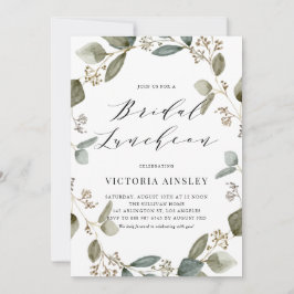 Waterverf Eucalyptus Bridal Luncheon Kaart