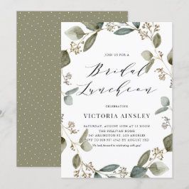 Waterverf Eucalyptus Bridal Luncheon Kaart