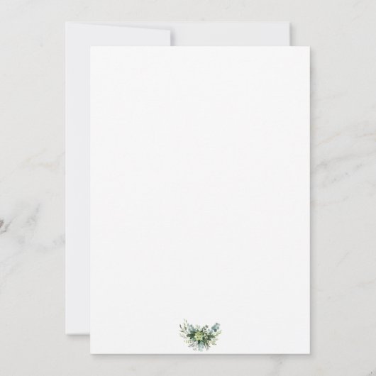 Waterverf Eucalyptus BRIDAL LUNCHEON Kaart (Achterkant)
