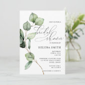 Waterverf Eucalyptus Bridal Shower Kaart (Staand voorkant)