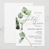 Waterverf Eucalyptus Bridal Shower Kaart (Voorkant / Achterkant)