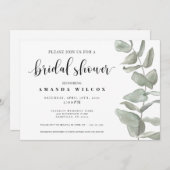 Waterverf Eucalyptus Bridal Shower Kaart (Voorkant / Achterkant)