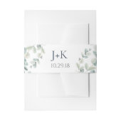 Waterverf Eucalyptus bruiloft buik banden Uitnodigingen Wikkel (Voorkant Voorbeeld)