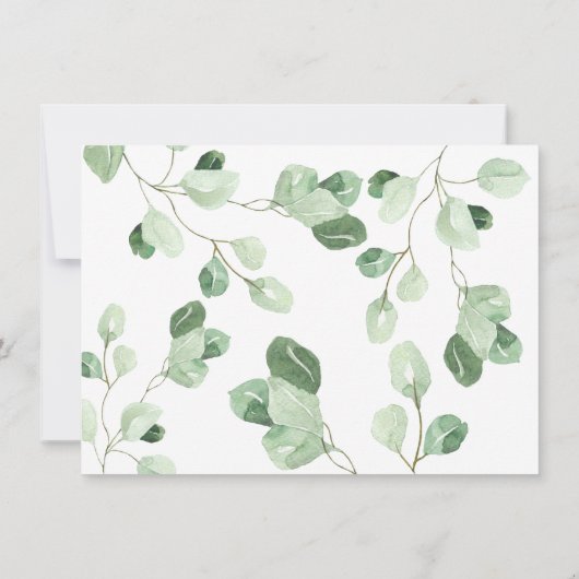 waterverf eucalyptus bruiloft dank u kaart (Achterkant)