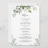Waterverf Eucalyptus Bruiloft Diner Menu Kaart (Voorkant)