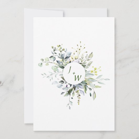 Waterverf Eucalyptus Bruiloft Diner Menu Kaart (Achterkant)