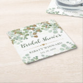 Waterverf Eucalyptus Bruiloft Feest Kartonnen Onderzetters (Schuin)