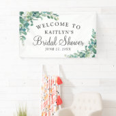 Waterverf Eucalyptus Bruiloft Feest Welkom Spandoek (Insitu)