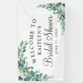 Waterverf Eucalyptus Bruiloft Feest Welkom Spandoek (Verticaal)