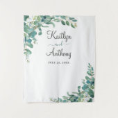 Waterverf eucalyptus bruiloft fotocabine wandkleed (Voorkant)