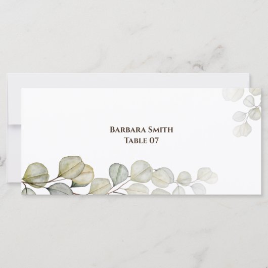 Waterverf Eucalyptus bruiloft geplaatst Kaart (Voorkant)