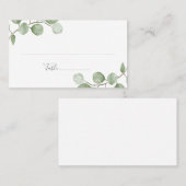 Waterverf eucalyptus bruiloft gevouwen plaats kaar plaatskaartje (Voorkant / Achterkant)