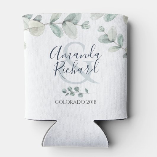 Waterverf eucalyptus bruiloft Koelbox Blikjeskoeler (Achterkant)