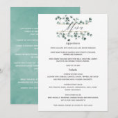 Waterverf Eucalyptus Bruiloft Menu (Voorkant / Achterkant)