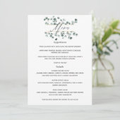 Waterverf Eucalyptus Bruiloft Menu (Staand voorkant)