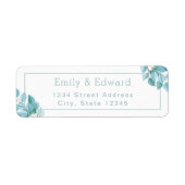 Waterverf eucalyptus bruiloft retour adres etiket (Voorkant)
