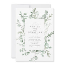 Waterverf eucalyptus bruiloft uitnodiging