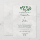 Waterverf eucalyptus bruiloft uitnodiging (Voorkant / Achterkant)