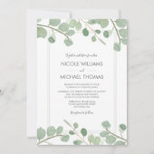 Waterverf eucalyptus bruiloft uitnodigingen (Voorkant)
