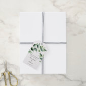 Waterverf Eucalyptus Bruiloft | Wit Cadeaulabel (Met Touw)