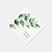 Waterverf Eucalyptus Bruiloft | Wit Papier Servet (Hoek)