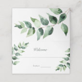 Waterverf Eucalyptus Bruiloft | Wit Plaatskaartje (Buitenkant ongevouwen)
