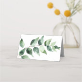 Waterverf Eucalyptus Bruiloft | Wit Plaatskaartje (Achterkant)