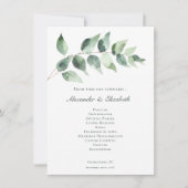Waterverf Eucalyptus Bruiloft | Wit Programma (Voorkant)