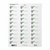 Waterverf Eucalyptus Bruiloft | Witte Adres Etiket (Full Sheet)