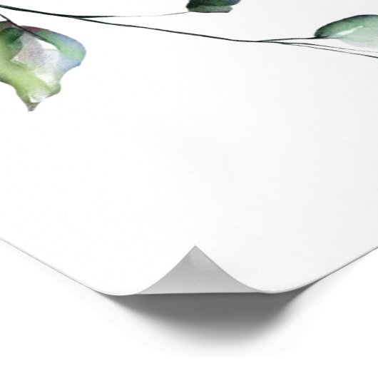 Waterverf Eucalyptus Bruiloftsfeest Fotolijst Poster (Hoek)