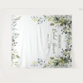 Waterverf Eucalyptus Bruiloftsshower Foto Achtergr Wandkleed (Voorkant (horizontaal))