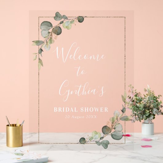 Waterverf eucalyptus bruiloftswelcome acryl bord (Huwelijk)