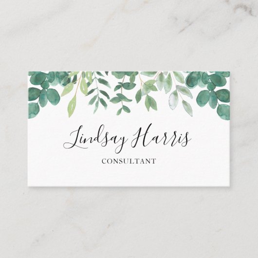 Waterverf Eucalyptus Business C Visitekaartje (Voorkant)