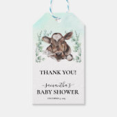 Waterverf Eucalyptus Calf Boerderij Koe Baby showe Cadeaulabel (Voorkant)