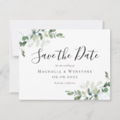 Waterverf Eucalyptus Calligrafie Opslaan Datum (Voorkant)