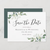 Waterverf Eucalyptus Calligrafie Opslaan Datum (Voorkant / Achterkant)