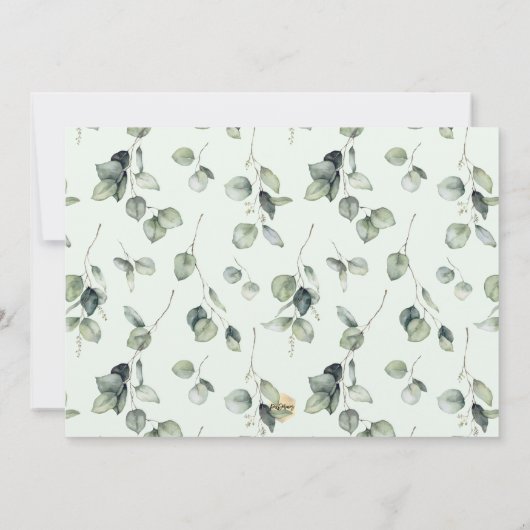 Waterverf Eucalyptus Communie Dank u Kaart (Achterkant)