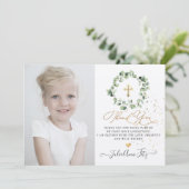 Waterverf Eucalyptus Communie Dank u Kaart (Staand voorkant)