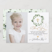 Waterverf Eucalyptus Communie Dank u Kaart (Voorkant / Achterkant)