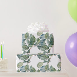 Waterverf eucalyptus delicaat zacht bladgroen cadeaupapier