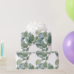 Waterverf eucalyptus delicaat zacht bladgroen cadeaupapier