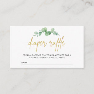 Waterverf Eucalyptus Diaper ritssluitkaart Informatiekaartje