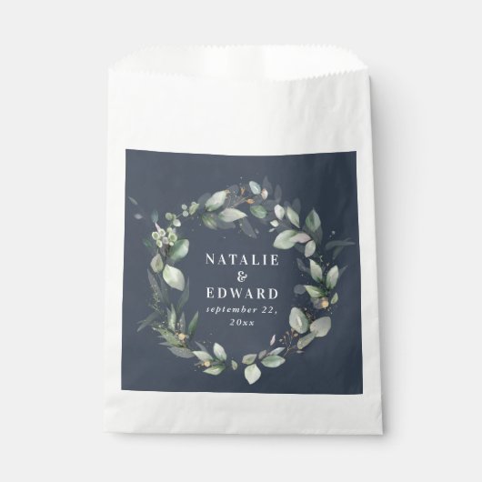 Waterverf eucalyptus elegant bruiloft bedankzakje (Voorkant)